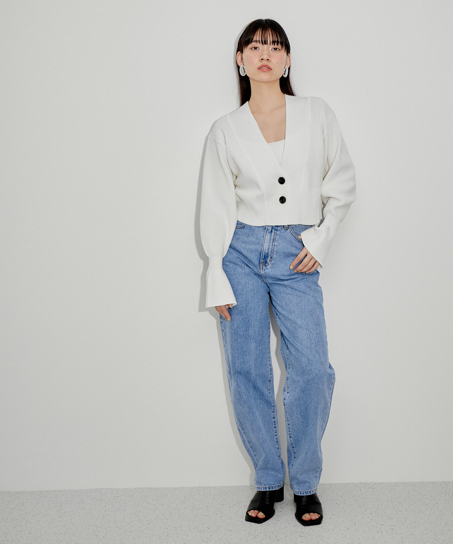 ADAM ET ROPE'「キャンディースリーブカーディガン」|カーディガン|