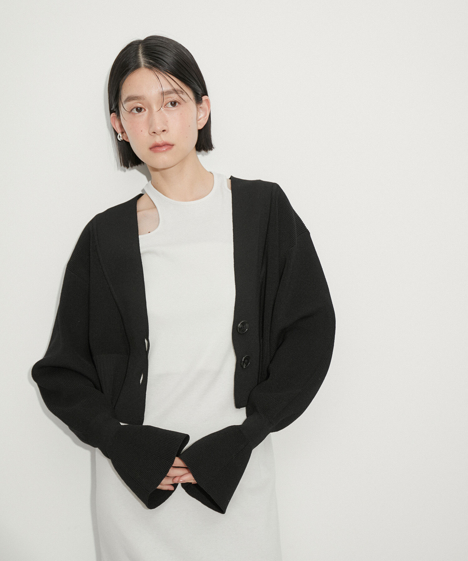 ADAM ET ROPE'「キャンディースリーブカーディガン」|カーディガン|