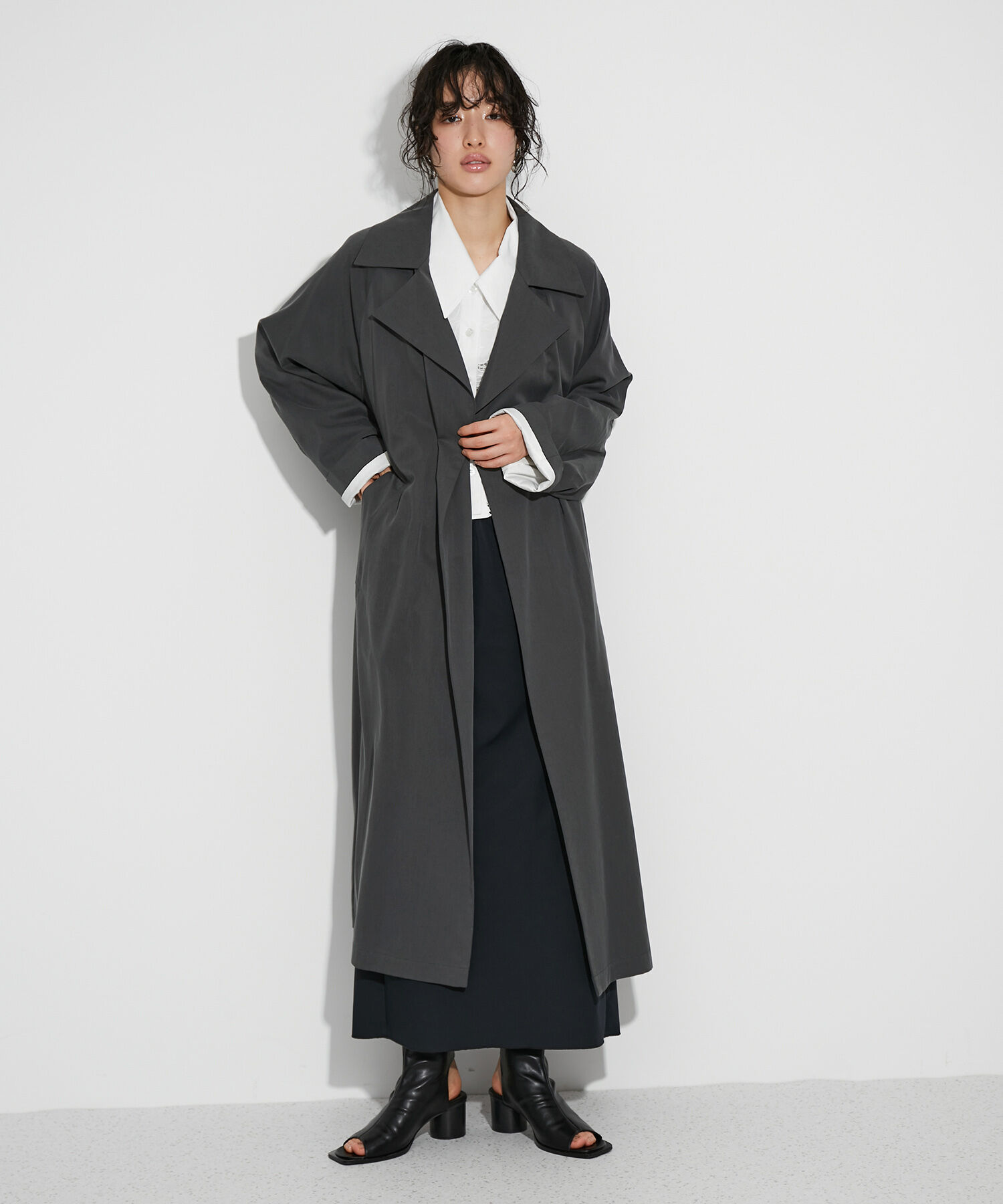 ADAM ET ROPE'「ミニマルオーバートレンチコート」|トレンチコート|