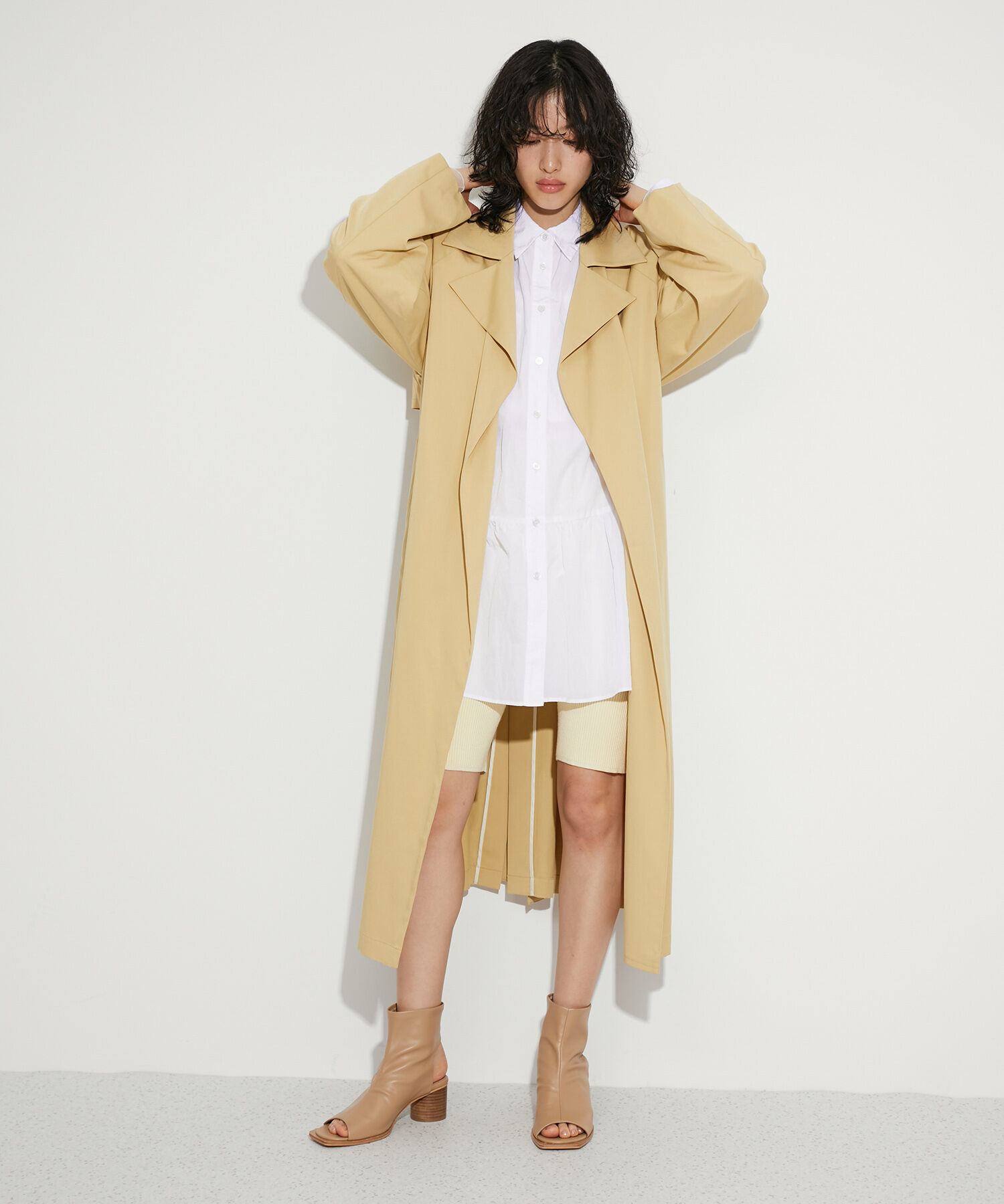 ADAM ET ROPE'「ミニマルオーバートレンチコート」|トレンチコート|