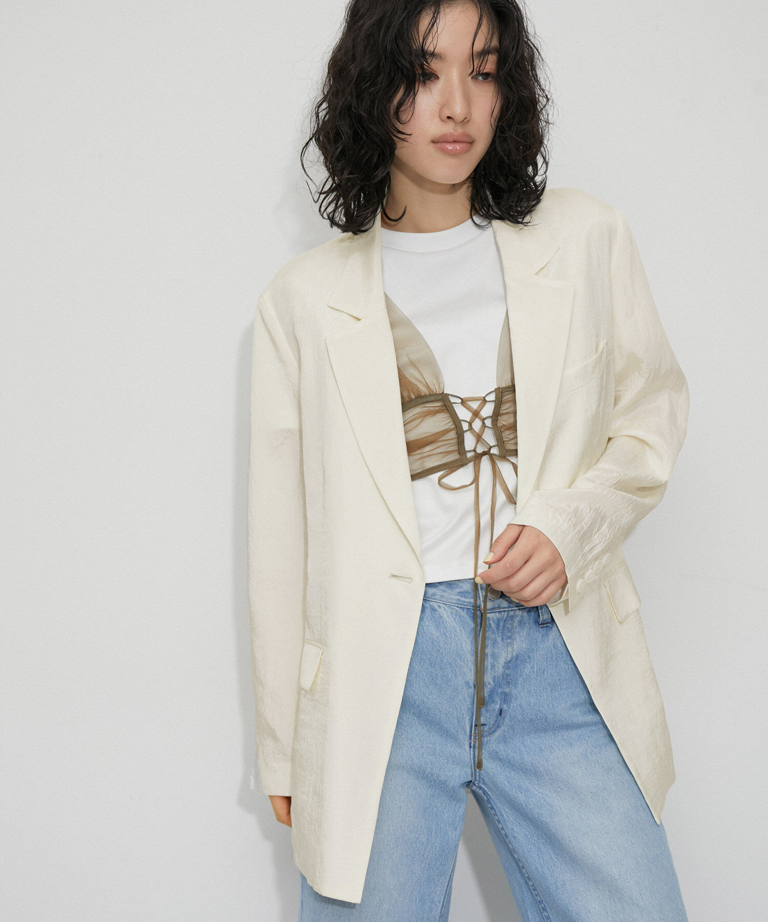 ADAM ET ROPE'「【サステナブル】ビンテージブライトテーラードジャケット」|テーラードジャケット|オフホワイト(15)