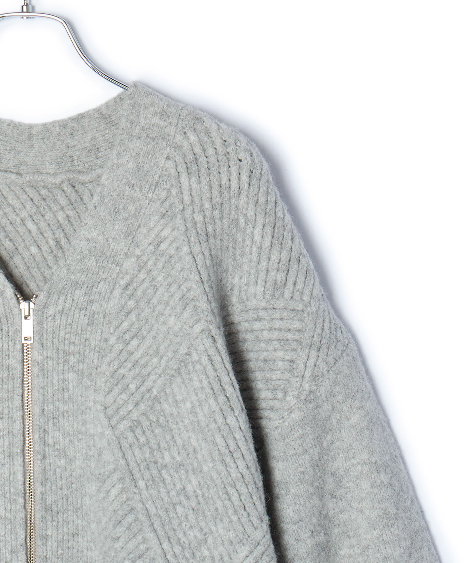 ADAM ET ROPE'「【WEB限定】柄ニットジップカーディガンミニワンピース」|カーディガン|