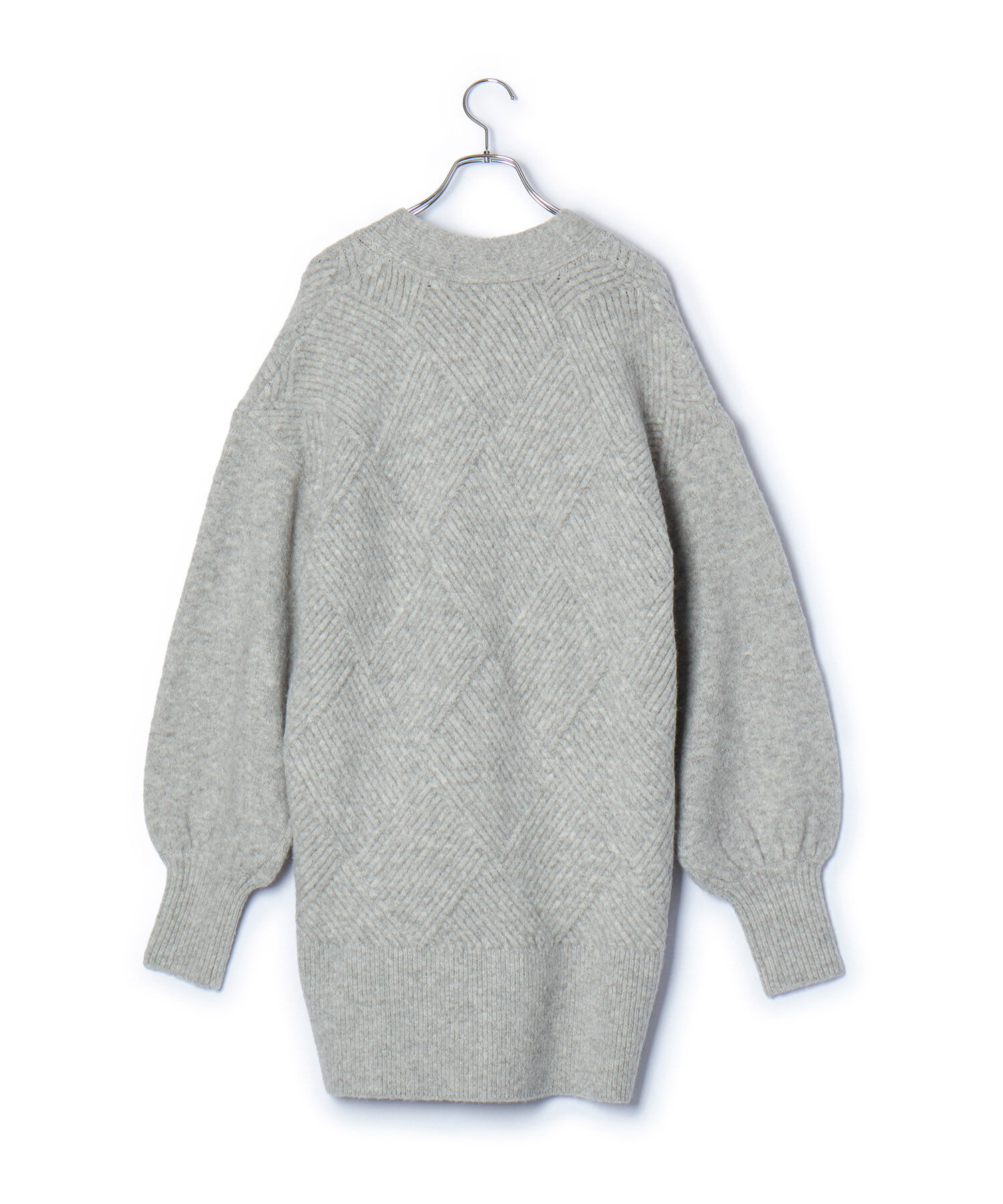 ADAM ET ROPE'「【WEB限定】柄ニットジップカーディガンミニワンピース」|カーディガン|