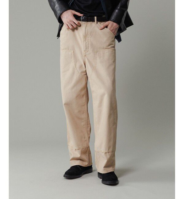 ADAM ET ROPE'「フェード ダック ダブルニー ワイドストレート パンツ」|チノ|ベージュ系(29)