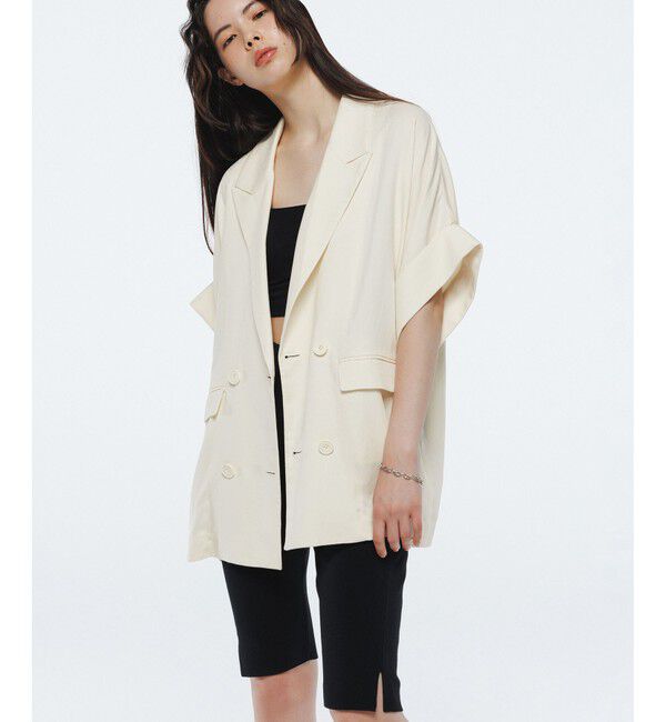 ADAM ET ROPE'「【接触冷感】ニットカプリパンツ」|チノ|