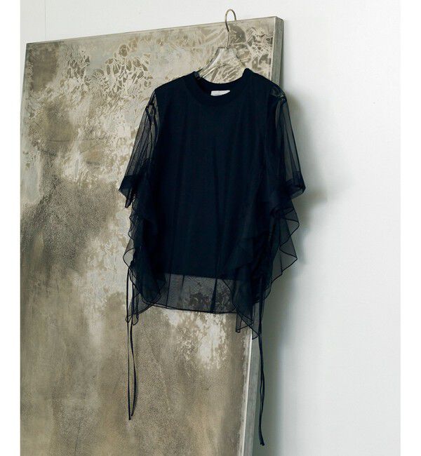 ADAM ET ROPE'「【サステナブル】・【定番人気】ギャザーチュールトップス」|Tシャツ・カットソー|