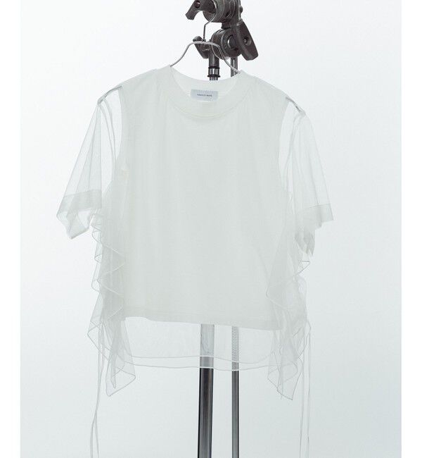 ADAM ET ROPE'「【サステナブル】・【定番人気】ギャザーチュールトップス」|Tシャツ・カットソー|