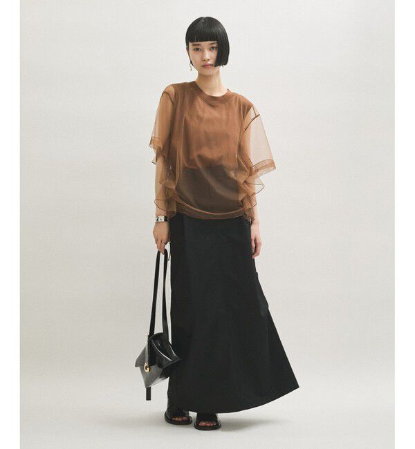 ADAM ET ROPE'「【サステナブル】・【定番人気】ギャザーチュールトップス」|Tシャツ・カットソー|