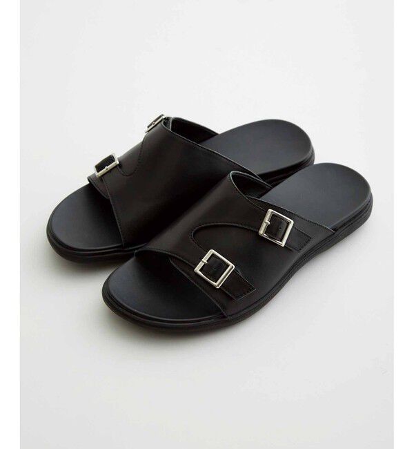 ADAM ET ROPE'「コンフォート ダブルモンク ストラップ カバード レザーサンダル / UNISEX」|サンダル|