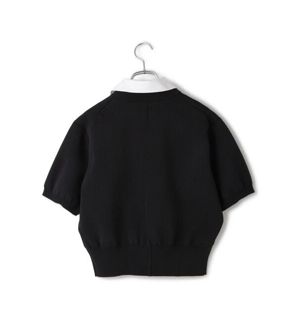 ADAM ET ROPE'「【サステナブル】カラー付きハーフスリーブカーディガン」|カーディガン|