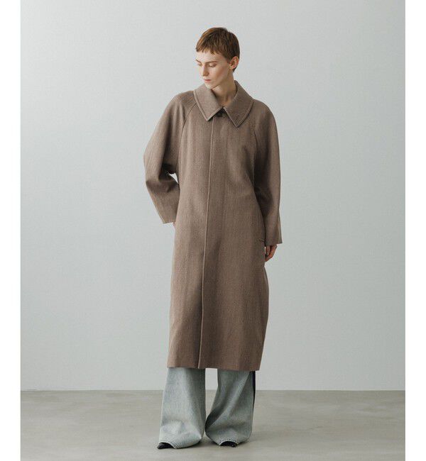 ADAM ET ROPE'「【EMOELLE】ハイカラーオーバーサイズコート」|ステンカラーコート|