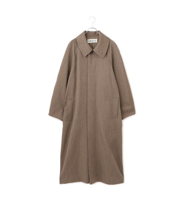 ADAM ET ROPE'「【EMOELLE】ハイカラーオーバーサイズコート」|ステンカラーコート|