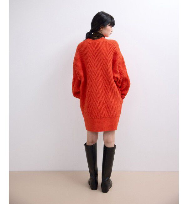 ADAM ET ROPE'「【WEB限定】ミックスパターンジップミドルカーディガン」|カーディガン|