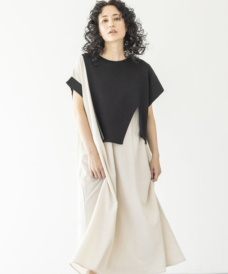  「ニットレイヤードワンピース」|ワンピース|BLACK X IVORY