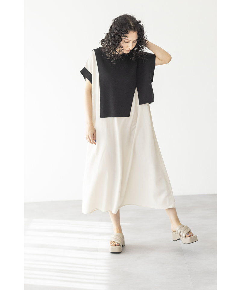  「ニットレイヤードワンピース」|ワンピース|