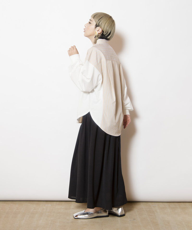  「ストライプ切替ブラウス」|シャツ・ブラウス|