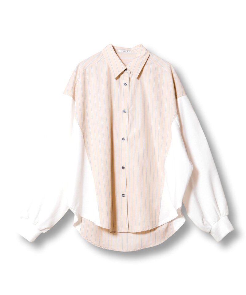  「ストライプ切替ブラウス」|シャツ・ブラウス|