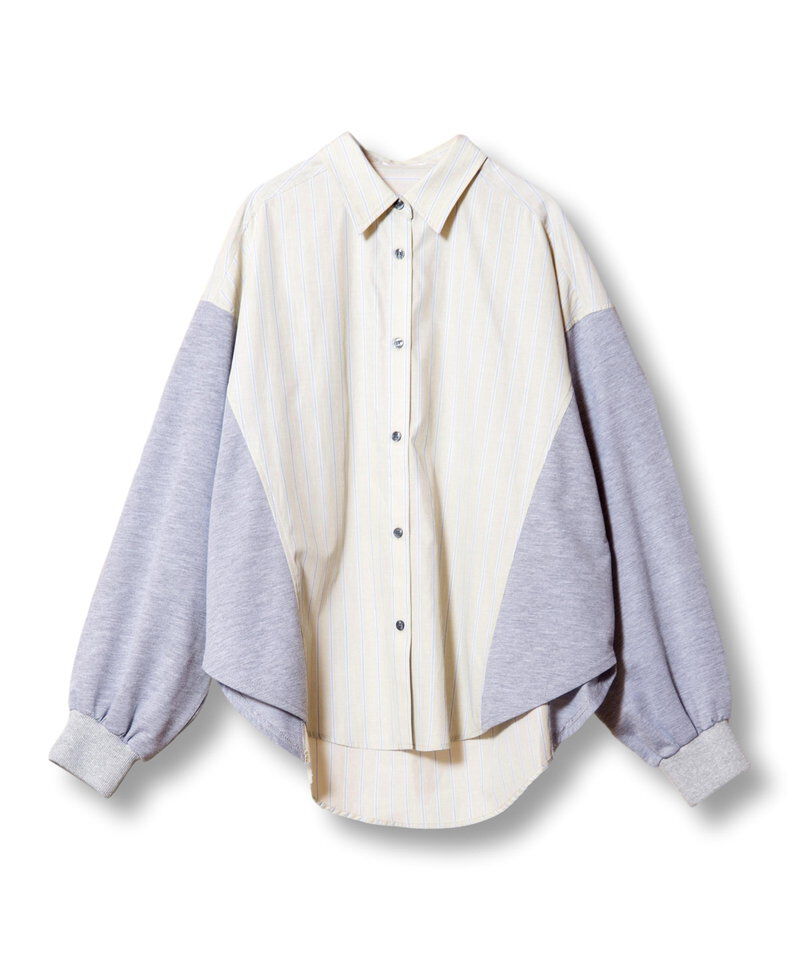  「ストライプ切替ブラウス」|シャツ・ブラウス|
