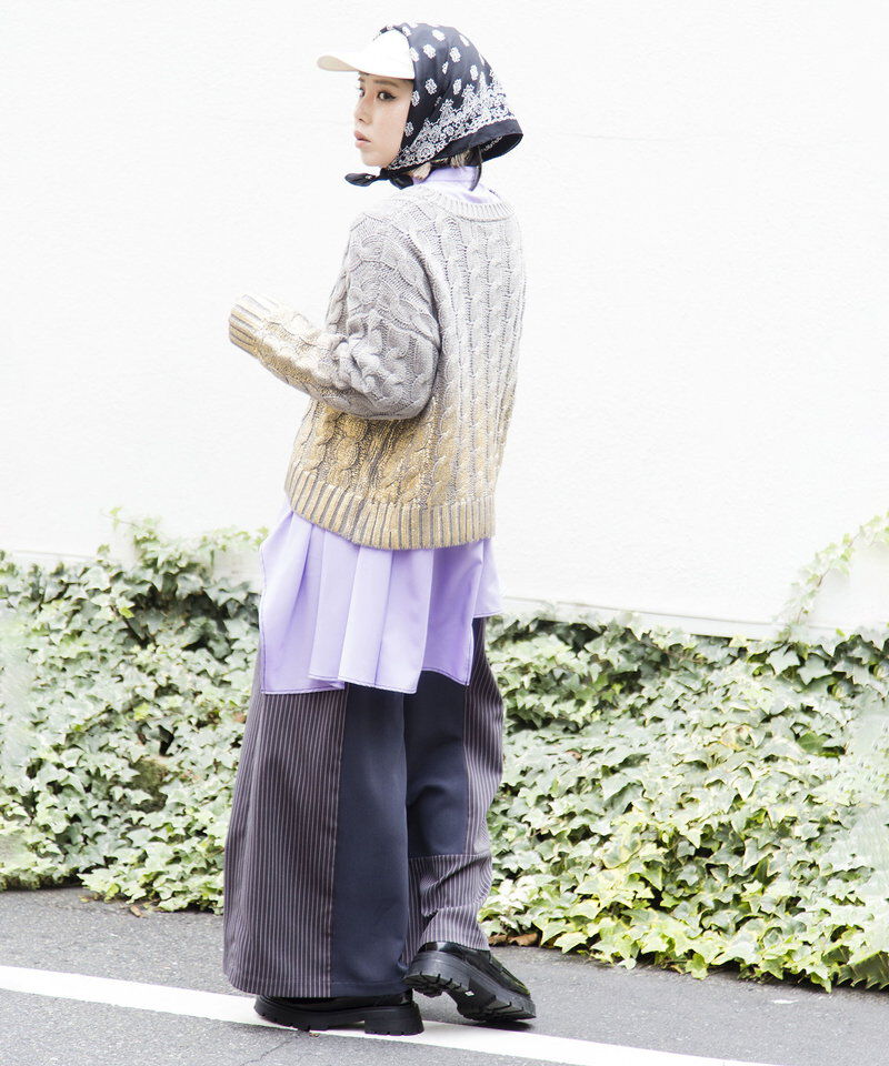  「グラデーションケーブルニットプルオーバー」|ニット・セーター|