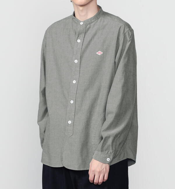 DANTON「DANTON | コットンフランネル バンドカラーシャツ MEN」|シャツ・ブラウス|GREY