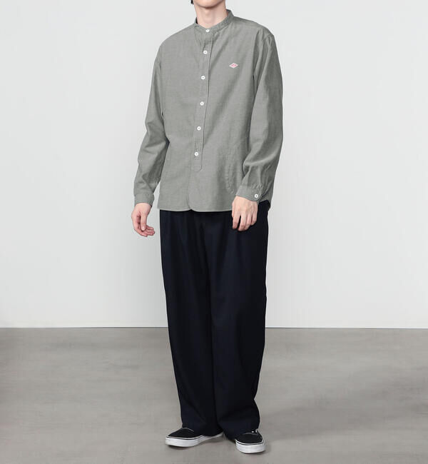 DANTON「DANTON | コットンフランネル バンドカラーシャツ MEN」|シャツ・ブラウス|