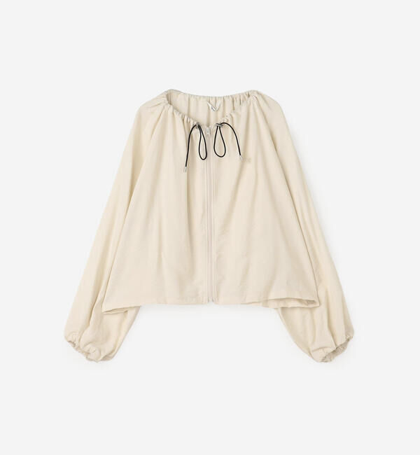 GYMPHLEX「Gymphlex | ギャザー ショートジップシャツ WOMEN」|シャツ・ブラウス|OFFWHITE