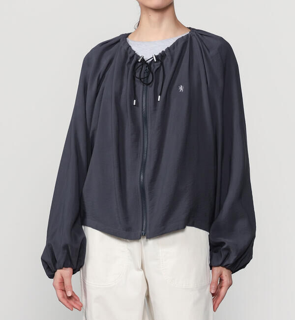 GYMPHLEX「Gymphlex | ギャザー ショートジップシャツ WOMEN」|シャツ・ブラウス|