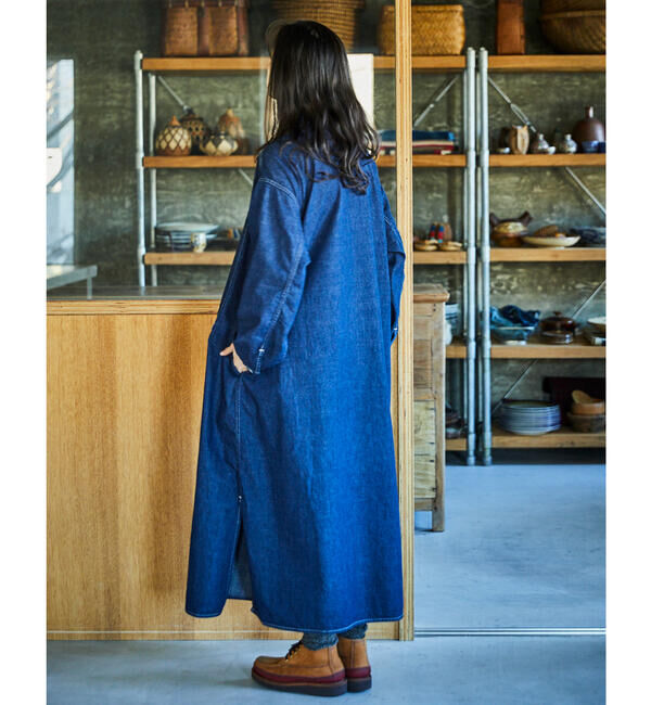  「orSlow | デニム プルオーバーシャツワンピース WOMEN」|ワンピース|