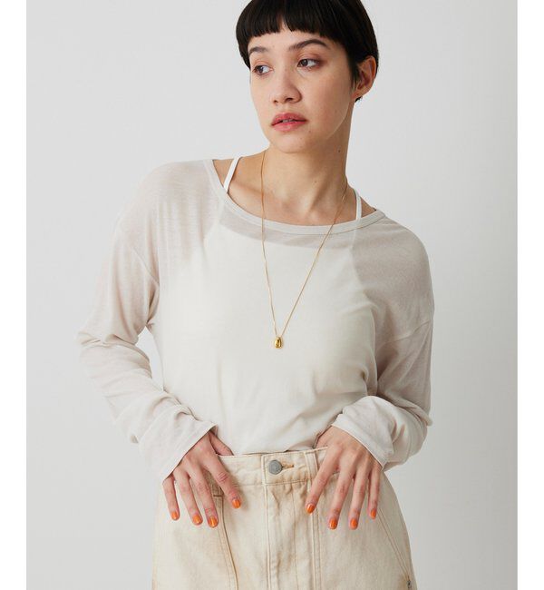  「【THE PAUSE】シアーフライスロンTEE」|Tシャツ・カットソー|ライトグレー