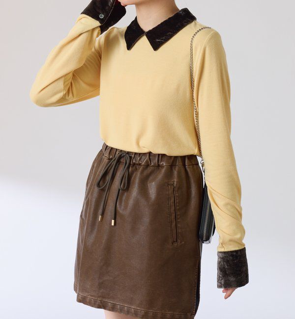  「ベロアドッキングカットソー」|Tシャツ・カットソー|