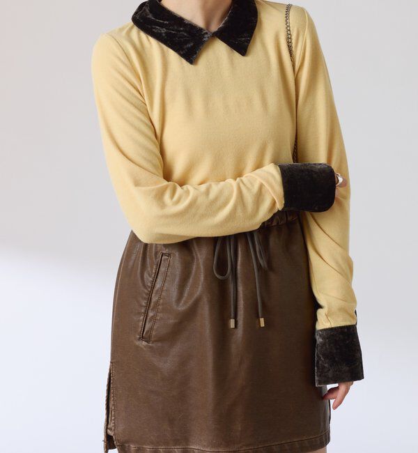  「ベロアドッキングカットソー」|Tシャツ・カットソー|