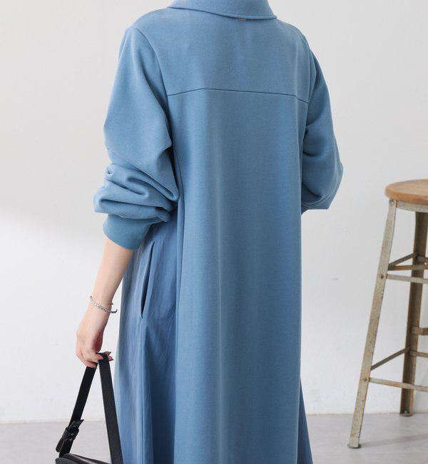  「異素材ドッキングハーフジップワンピース」|ワンピース|