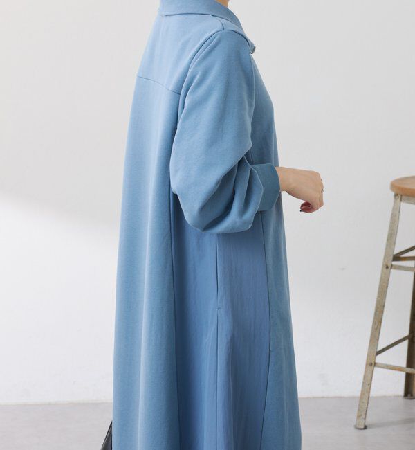  「異素材ドッキングハーフジップワンピース」|ワンピース|