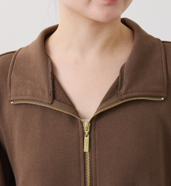  「異素材ドッキングハーフジップワンピース」|ワンピース|