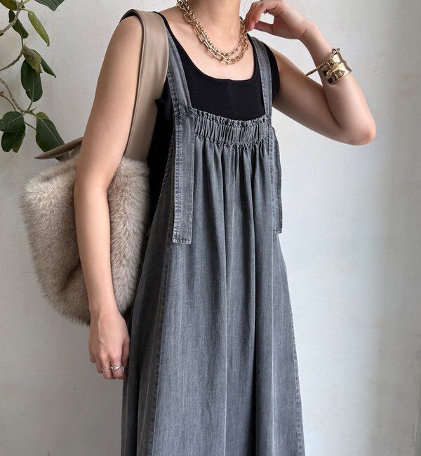  「【WEB限定】リヨセルデニム前後2WAYジャンスカ」|ワンピース|