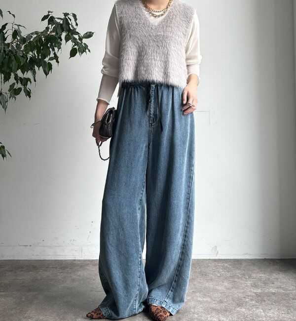  「【WEB限定】フェザーヤーンニットベスト＋ニットワンピースセット」|スーツ|