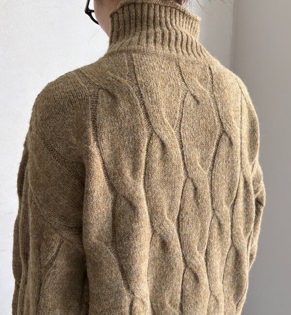  「【WEB限定】ケーブル柄ハイネックプルオーバー」|ニット・セーター|