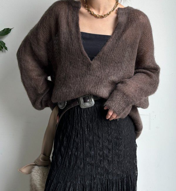  「【新色追加】起毛モヘヤスキッパープルオーバー」|ニット・セーター|