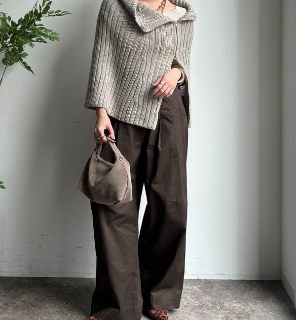  「ジップアップポンチョ」|ニット・セーター|