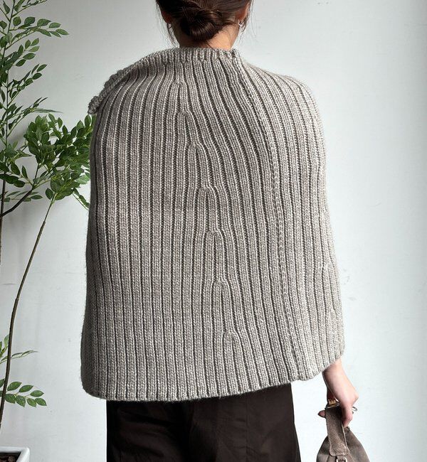 「ジップアップポンチョ」|ニット・セーター|
