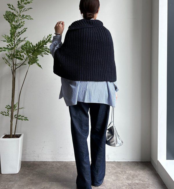  「ジップアップポンチョ」|ニット・セーター|