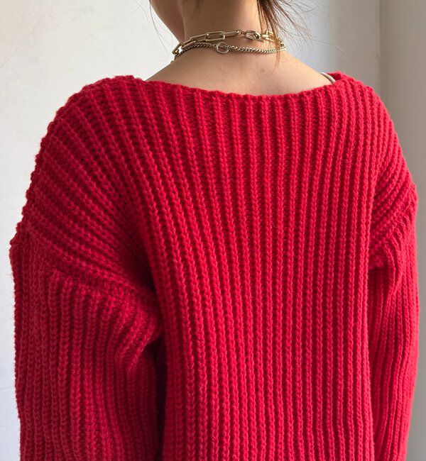  「メタルビッグボタンローゲージカーディガン」|カーディガン|