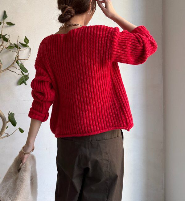  「メタルビッグボタンローゲージカーディガン」|カーディガン|