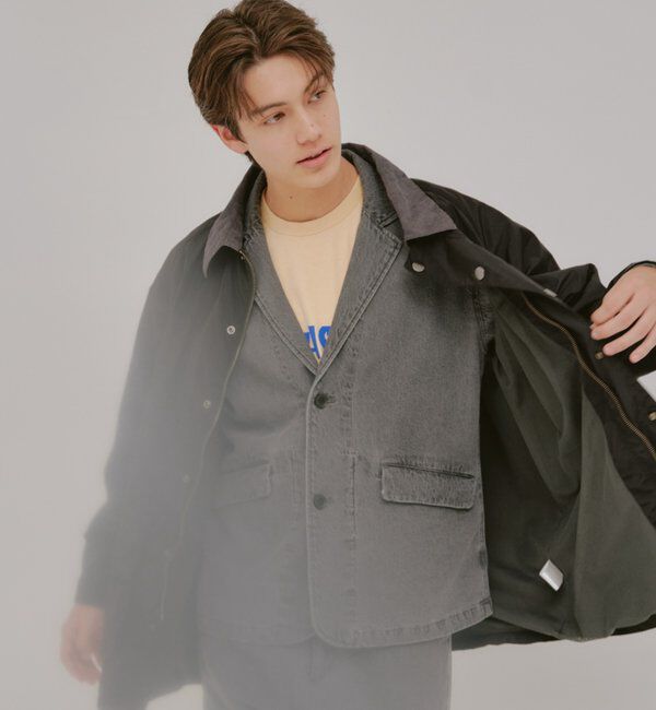  「【WHIMSIC/SETUP対応】コットンリネンデニムテーラードジャケット」|テーラードジャケット|