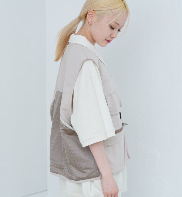  「【WHIMSIC】フィッシングベスト」|ベスト・ジレ|アイボリー