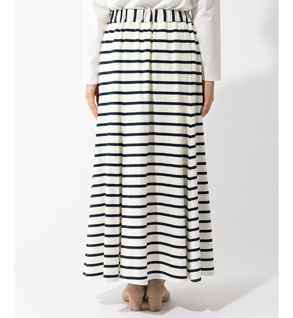  「【手洗い可】ボーダーマキシスカート」|スカート|