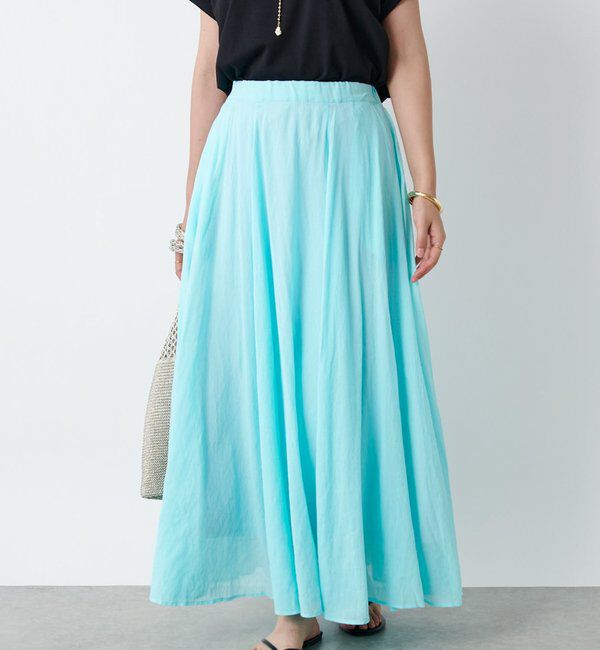  「ハイツイストシアーフレアスカート」|スカート|ブルー