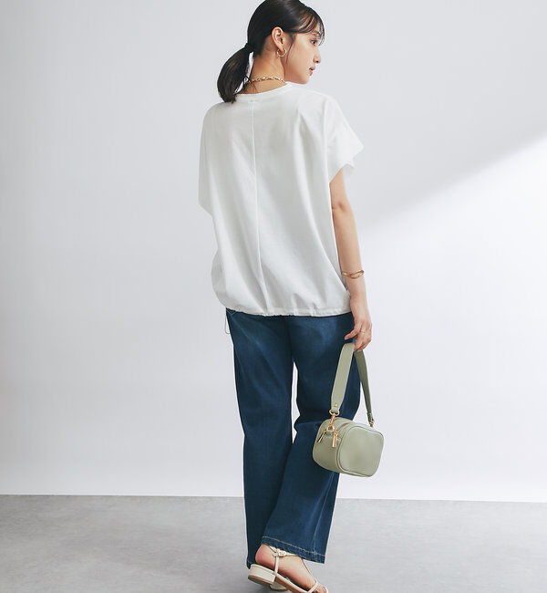  「《着回し万能》ドライタッチコットン折り返しスリーブプルオーバー」|Tシャツ・カットソー|