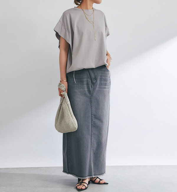  「《着回し万能》ドライタッチコットン折り返しスリーブプルオーバー」|Tシャツ・カットソー|