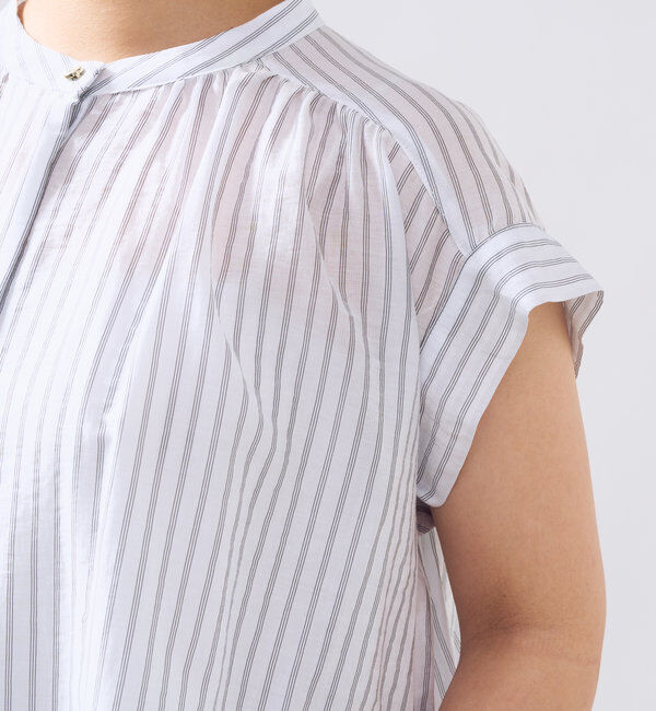  「《後ろ姿も綺麗に決まる◎》シアードビーストライプブラウス」|シャツ・ブラウス|